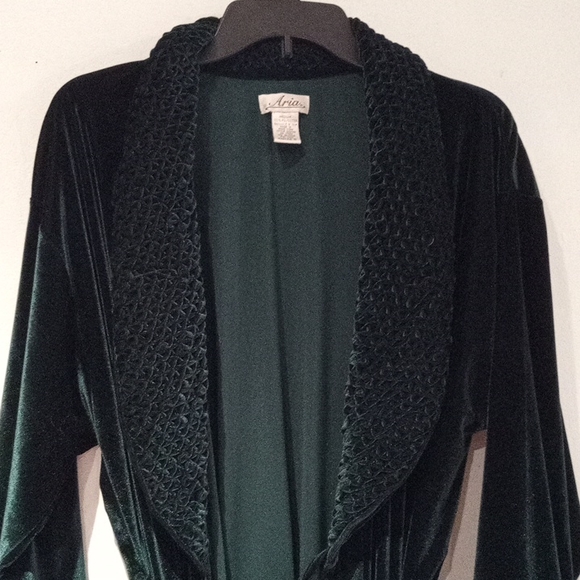 Forest Green velour vintage robe (Z10) - Picture 6 of 8